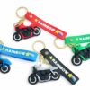 Colorful Bike Keychain for Riders – Durable Rubber Strap & Gold Keyring Key Chain