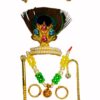 Laddu Gopal Shringar Accessories Set, Mukut Mala with bansuri, Charri, Kundal, Kangan