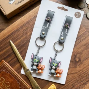 Tom & Jerry Cartoon Keychain Cute Collectible Strap with Figures(2PC) Key Chain