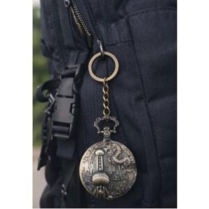 Trendy Dragon Pocket Watch Keychain with Shanghai Landmark Design Key Chain