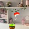 Burger Shape LED Lamp for Tabletop, Flexible Gooseneck Desk Lamp with USB Rechargeable & Mini Storage Space, Plastic Hamburger Design Lamp for Home/Office/Study Room