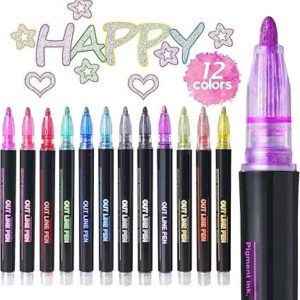 Double Line Outline Markers Pens Nib Sketch Pens for Crafts