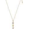 Golden Anti-Leaf and Charm Drop Pendant Necklace for Women Stainless Steel Necklace