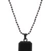 Matte Black Geometric Pendant Necklace Minimalist Modern Statement Jewelry Metal Locket