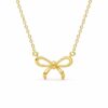 Anti-Tarnish Bow Pendant with Chain for Girls & Women