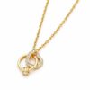 Trending Heart Crystal Necklace with Ring attached for women, Gold-plated Cubic Zirconia Alloy Pendant