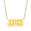 Trending Anti Tarnish Angel Number 11:11 Rectangle Pendant with chain for Girls Gold-plated Stainless Steel Pendant