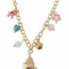 Gold Beach Charm Necklace – Shell, Starfish & Star Summer Vibes Stainless Steel Necklace
