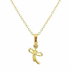 Trending Anti Tarnish Bow Necklace with chain for Women & Girls, Hypoallergenic Stainless Steel Pendant