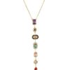 Anti Tarnish Multicolor Pendant Necklace for Women and Girls Elegant Party Wear Crystal Necklace