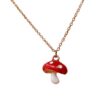 Trendy Anti Tarnish Mushroom Pendant Necklace, Gold Plated Stainless Steel Pendant