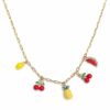 Fruit-Inspired Charm Necklace - Playful and Elegant Accessory For Women Stainless Steel Pendant