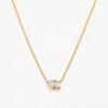 Elegant Gold Tone Dual Stone Pendant Necklace with Heart Rhinestone for Women Crystal Necklace