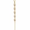 Gold Plated Lariat Pendant Necklace with Oval CZ Stones Adjustable Chain Women Crystal Necklace