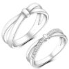 Infinity Couple Rings Adjustable Crystal Love Bands Romantic Gift for Men Women Alloy Ring