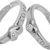 Heart Crystal Couple Rings Adjustable Matching Love Bands Romantic Gift Couples Alloy Ring