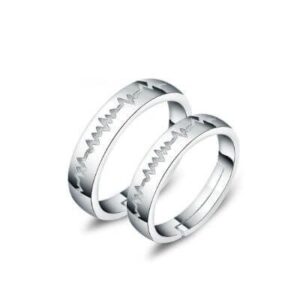 Matching Couple Rings Adjustable Love Promise Bands Romantic Gift for Men Women Alloy Ring