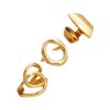 Elegant Gold Plated Adjustable Rings for Women Fashionable Ring Set of 3 Stainless Steel Ring