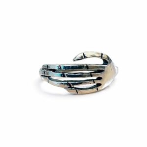 Stylish Silver Skeleton Hand Adjustable Ring for Men & Women Trendy Jewellery Alloy Ring