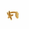 Trendy Gold Starfish Seashell Ring – Ocean Inspired Adjustable Beach Jewelry Stainless Steel Gold Plated Ring