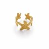 Trendy Gold Starfish Ring – Ocean Inspired Adjustable Fashion Jewelry for Women Stainless Steel Gold Plated Ring