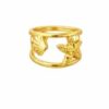 Gold Plated Starfish Adjustable Ring for Women Girls Ocean Beach Style Ring Stainless Steel Gold Plated Ring
