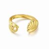 Stylish Gold Seahorse Shell Ring – Adjustable Ocean-Inspired Statement Jewelry Stainless Steel Ring