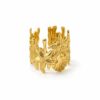 Gold Ocean Motif Ring – Starfish, Seashell & Coral Design Statement Jewelry Stainless Steel Ring