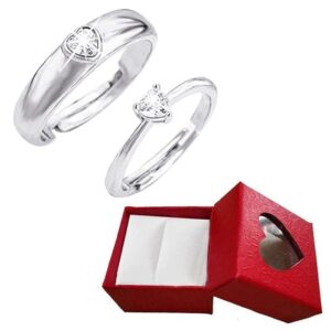 Couple Heart Ring Set for Men and Women Romantic Gift Jewelry Alloy Ring