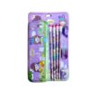 Stationery Kit for Kids – 1 Metal Pencil Case, 4 Cartoon Printed Pencils, 1 Pencil Grip, Erasers & Sharpener Set, Stationery Item for Girls & Boys, Birthday Return Gift