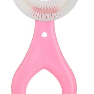U-Shaped Toothbrush for Kids & Toddlers | Soft Silicone Bristles Manual Toothbrush with Handle | 360° Oral Cleaning for Baby Teeth (Multicolor)