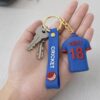 Indian Cricket Jersey 3D Silicone Keychain – Durable Mini Cricket Fan Keyring for Keys, Backpacks, Bags – Gift for Cricket Lovers & Sports Enthusiasts